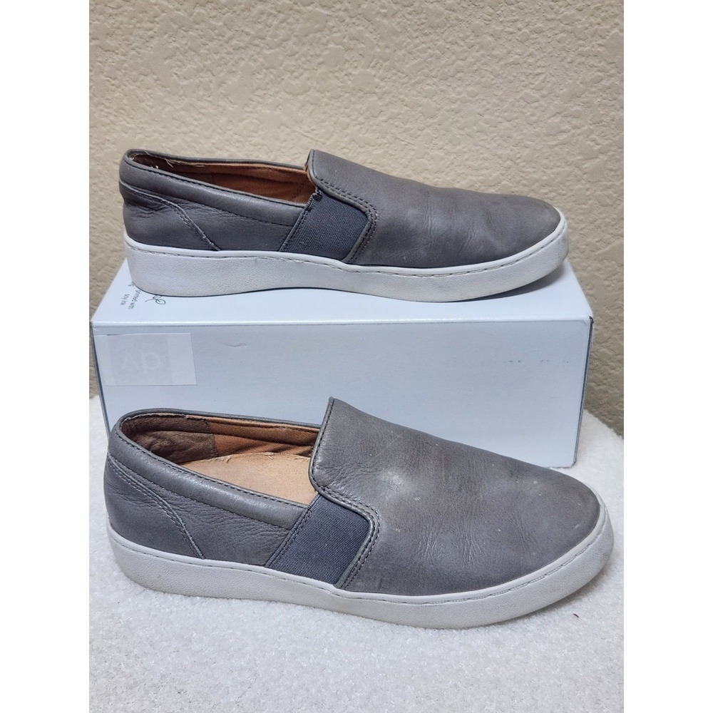 Vionic Demetra Gray Leather SlipOn Sneakers Orthotic Shoes Women Size 6.5 Casual